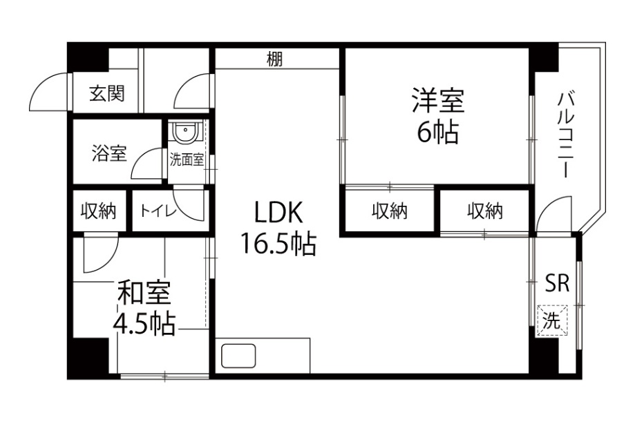 二口ビル　303号室　間取り図 H29.3.13